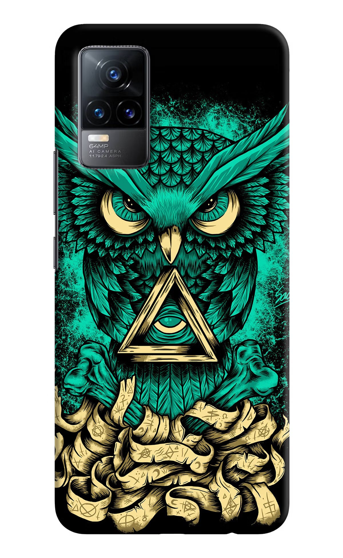 Green Owl Vivo Y73/V21E 4G Hard Case Back Cover by Casekaro