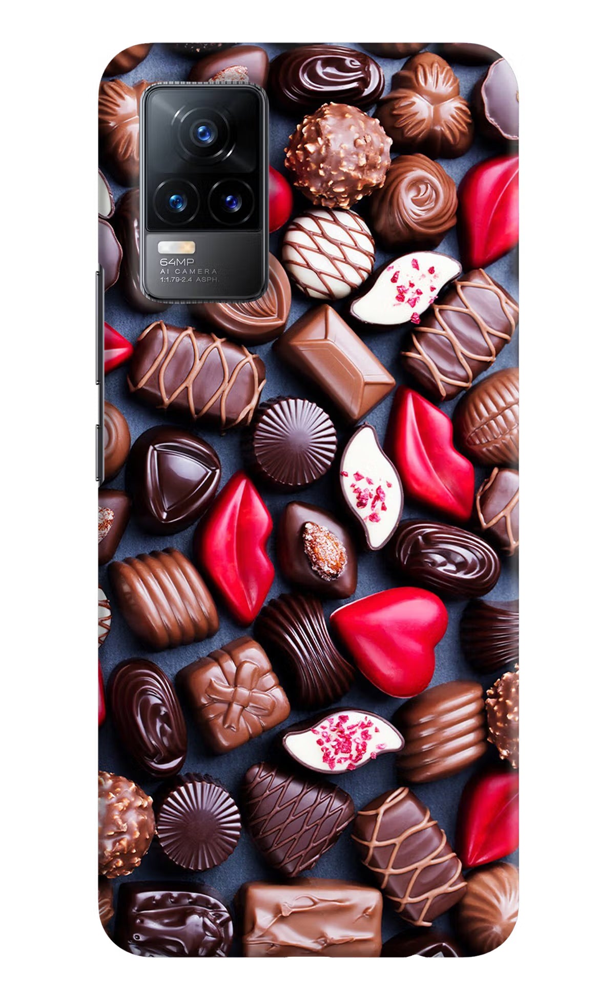 Chocolates Vivo Y73/V21E 4G Hard Case Back Cover by Casekaro