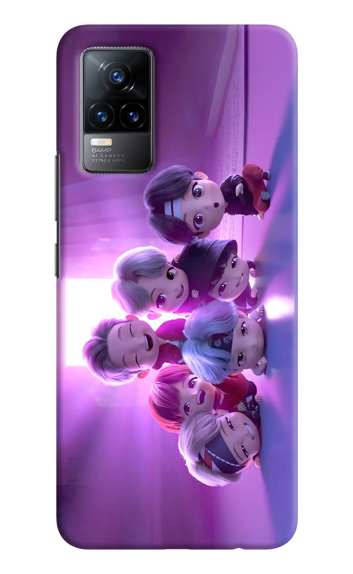 BTS Chibi Vivo Y73/V21E 4G Hard Case Back Cover by Casekaro