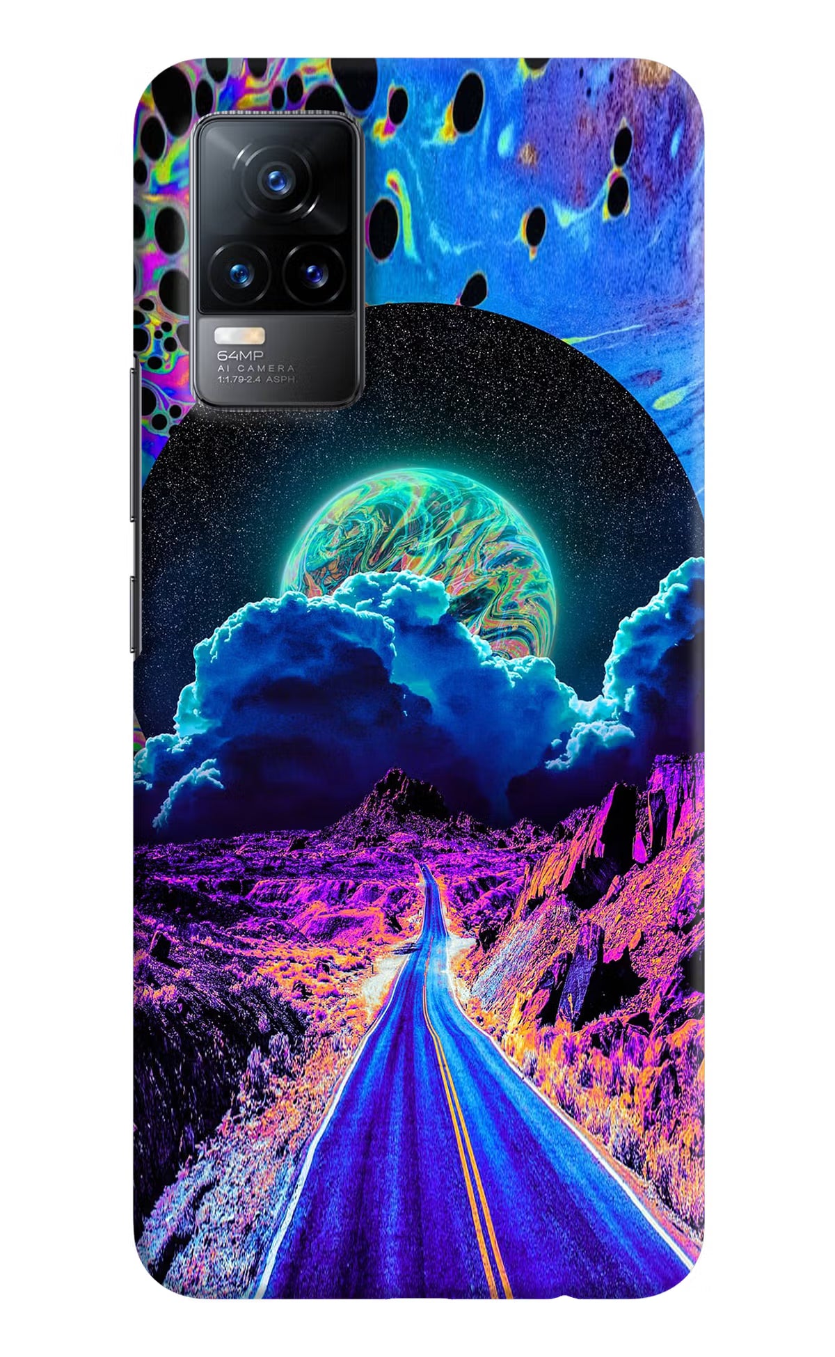 Psychedelic Painting Vivo Y73/V21E 4G Hard Case Back Cover by Casekaro