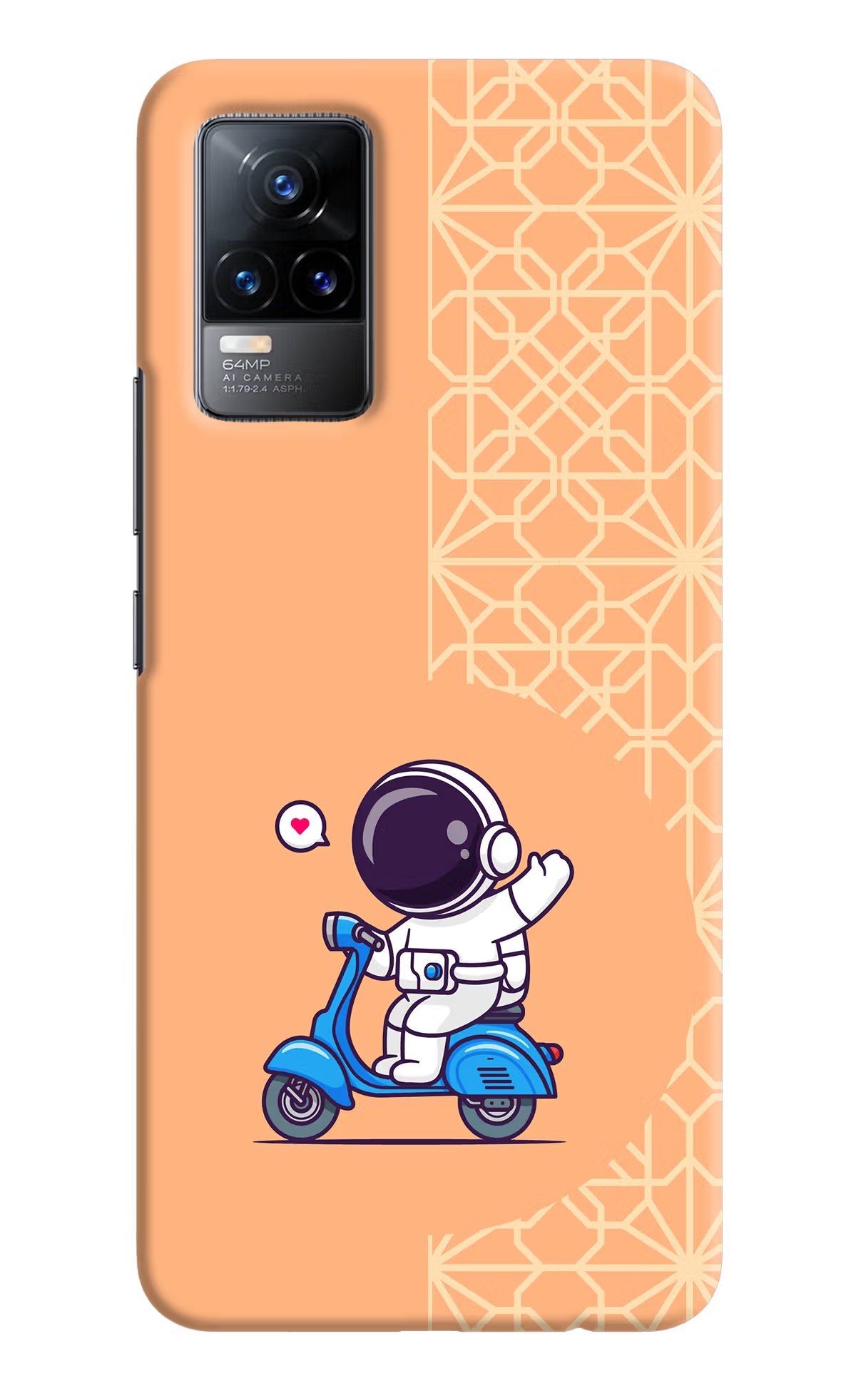 Cute Astronaut Riding Vivo Y73/V21E 4G Hard Case Back Cover by Casekaro