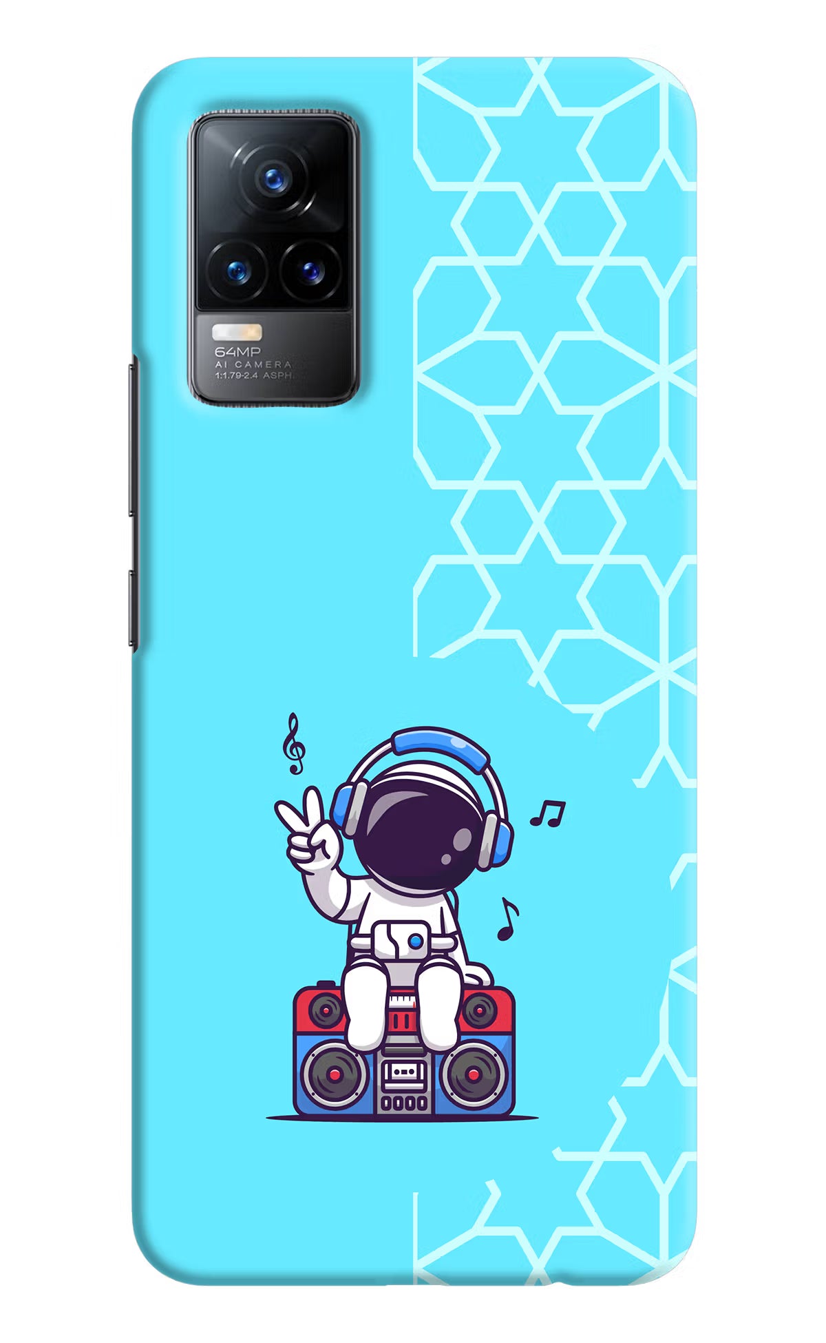 Cute Astronaut Chilling Vivo Y73/V21E 4G Hard Case Back Cover by Casekaro
