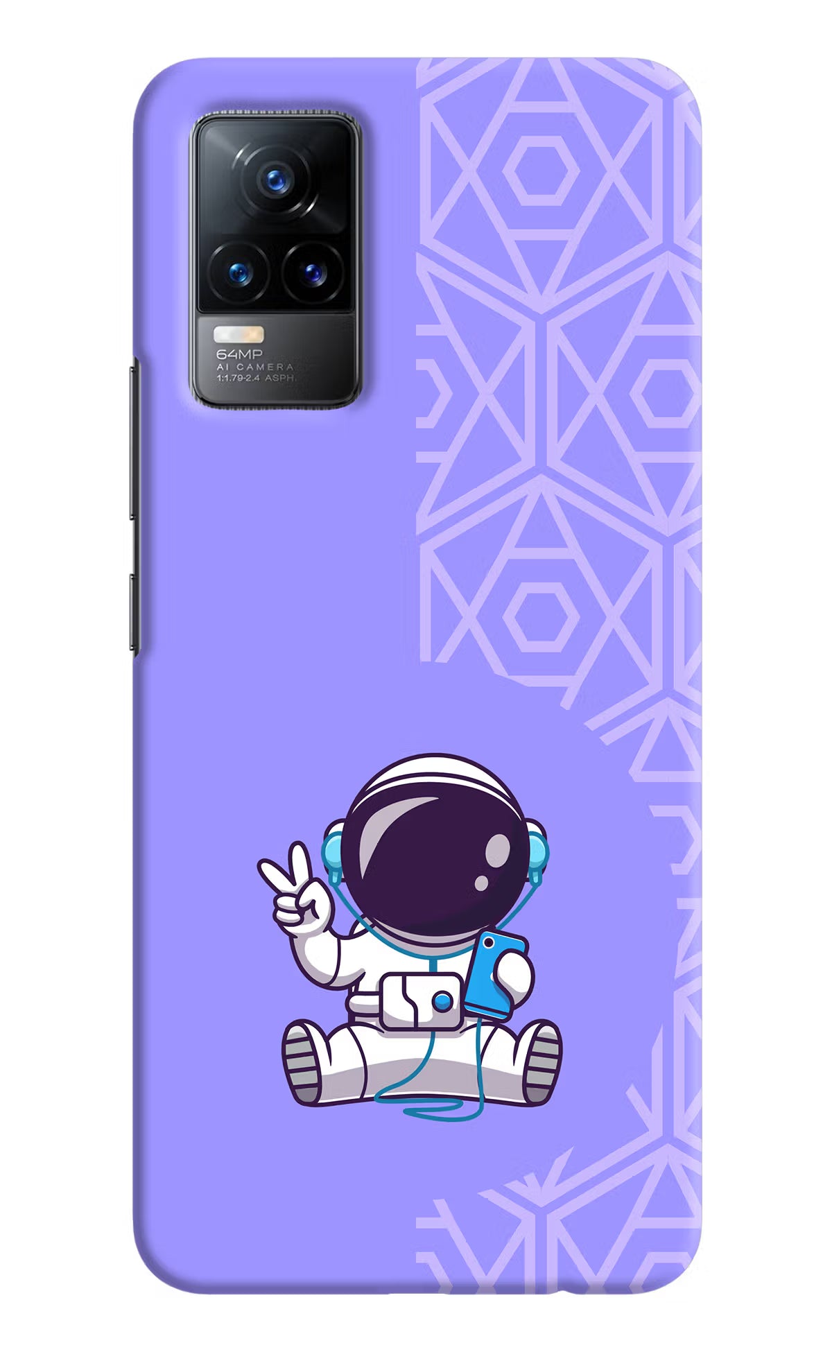 Cute Astronaut Chilling Vivo Y73/V21E 4G Hard Case Back Cover by Casekaro