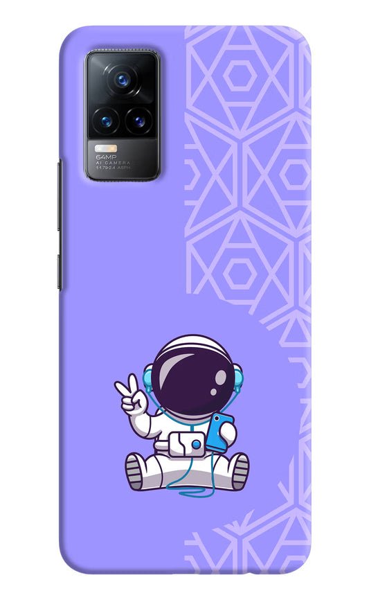 Cute Astronaut Chilling Vivo Y73/V21E 4G Hard Case Back Cover by Casekaro