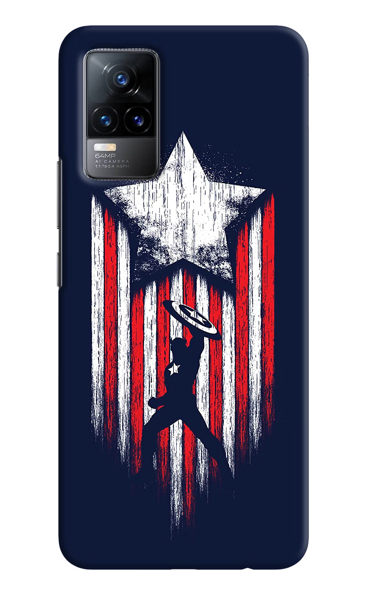 Captain America Marvel Art Vivo Y73/V21E 4G Hard Case Back Cover by Casekaro