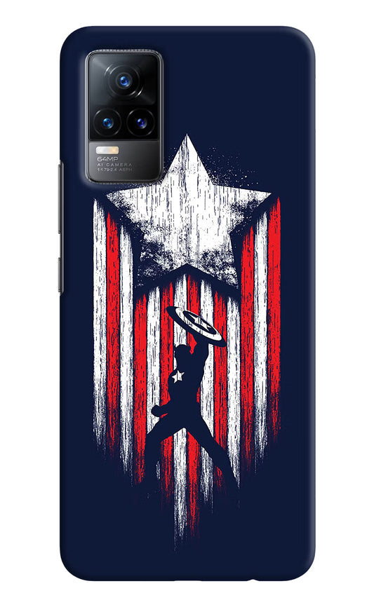 Captain America Marvel Art Vivo Y73/V21E 4G Hard Case Back Cover by Casekaro