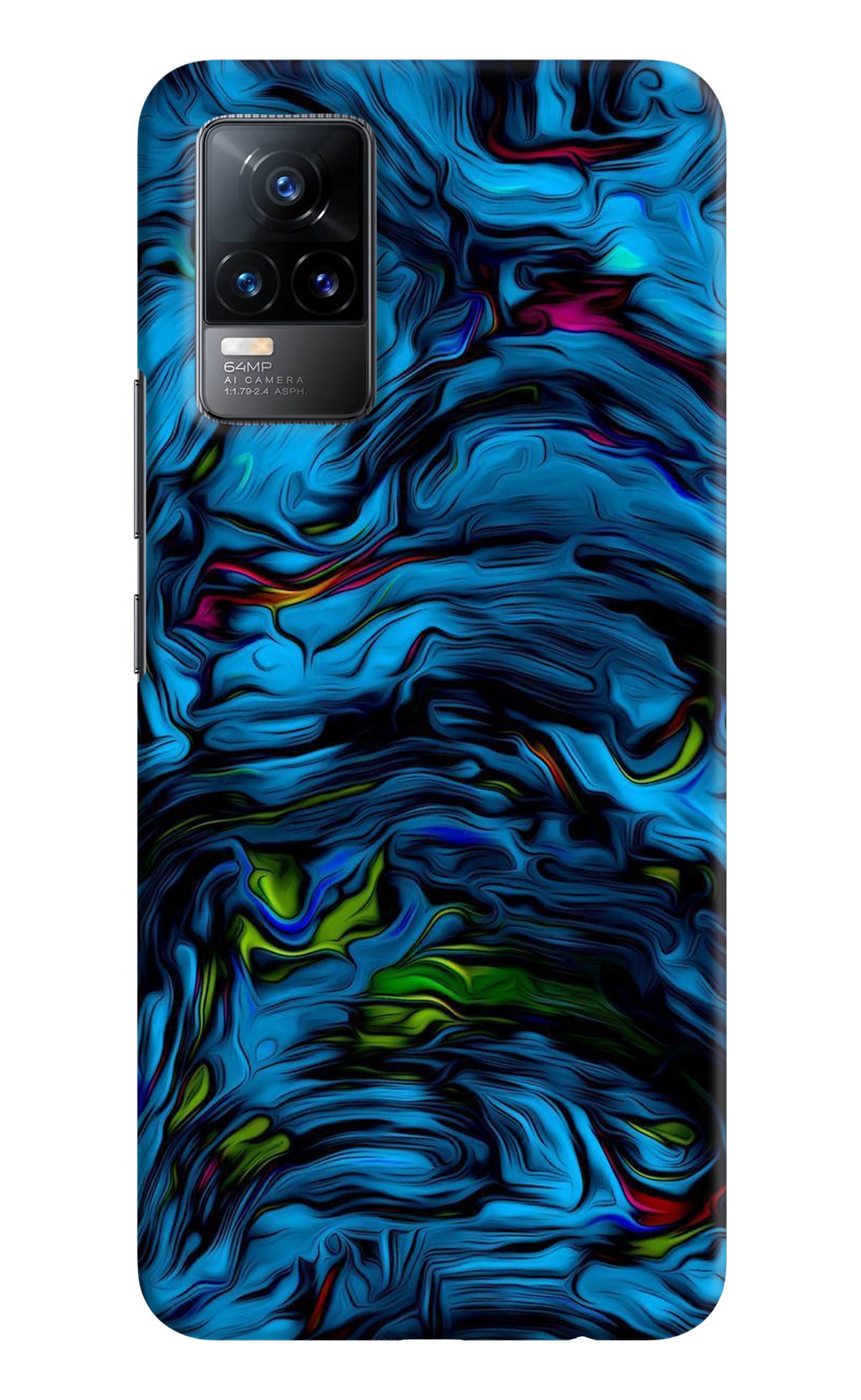 Dark Blue Abstract Vivo Y73/V21E 4G Back Cover