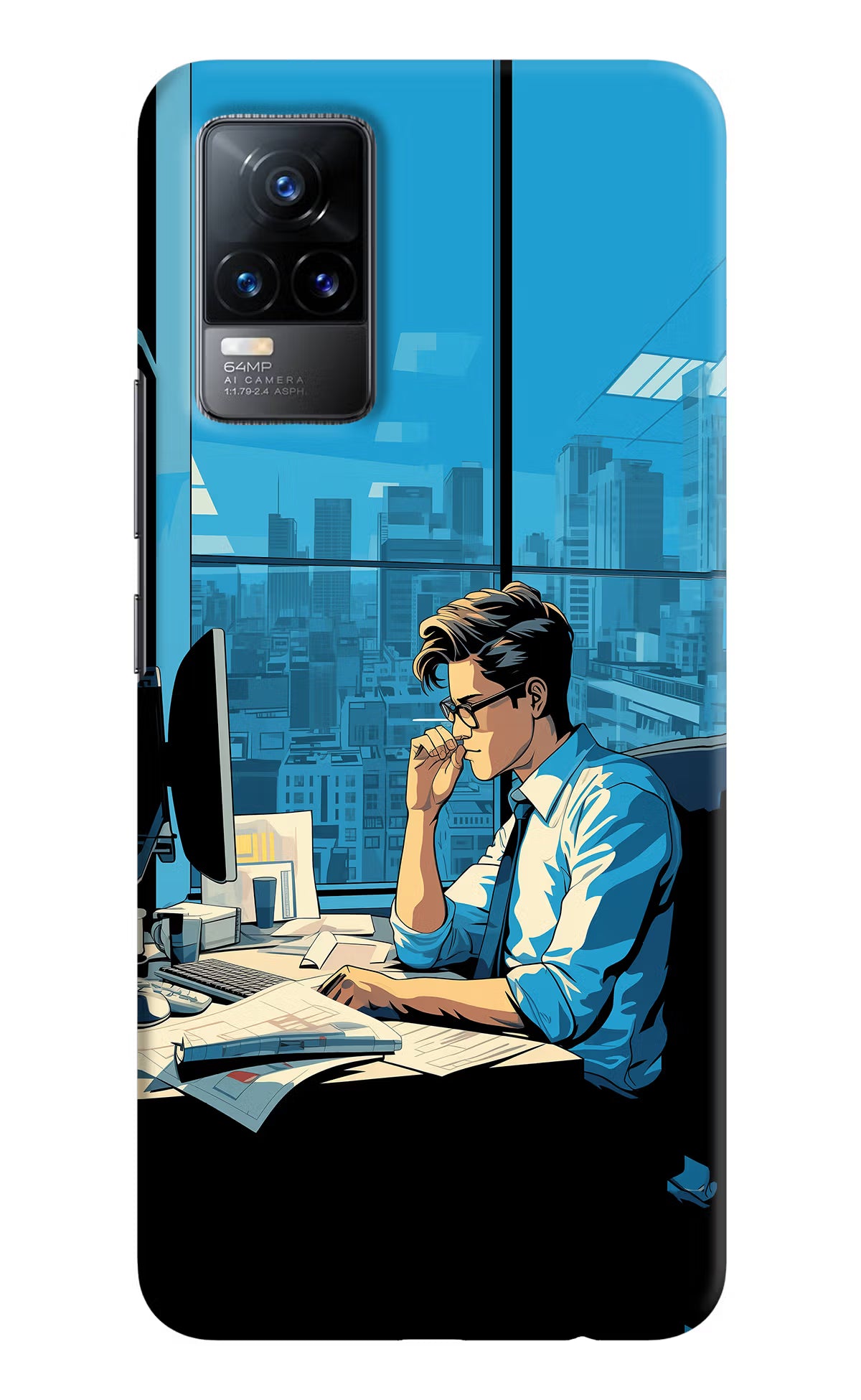 Focused Hustler (AI Generated) Vivo Y73/V21E 4G Hard Case Back Cover by Casekaro