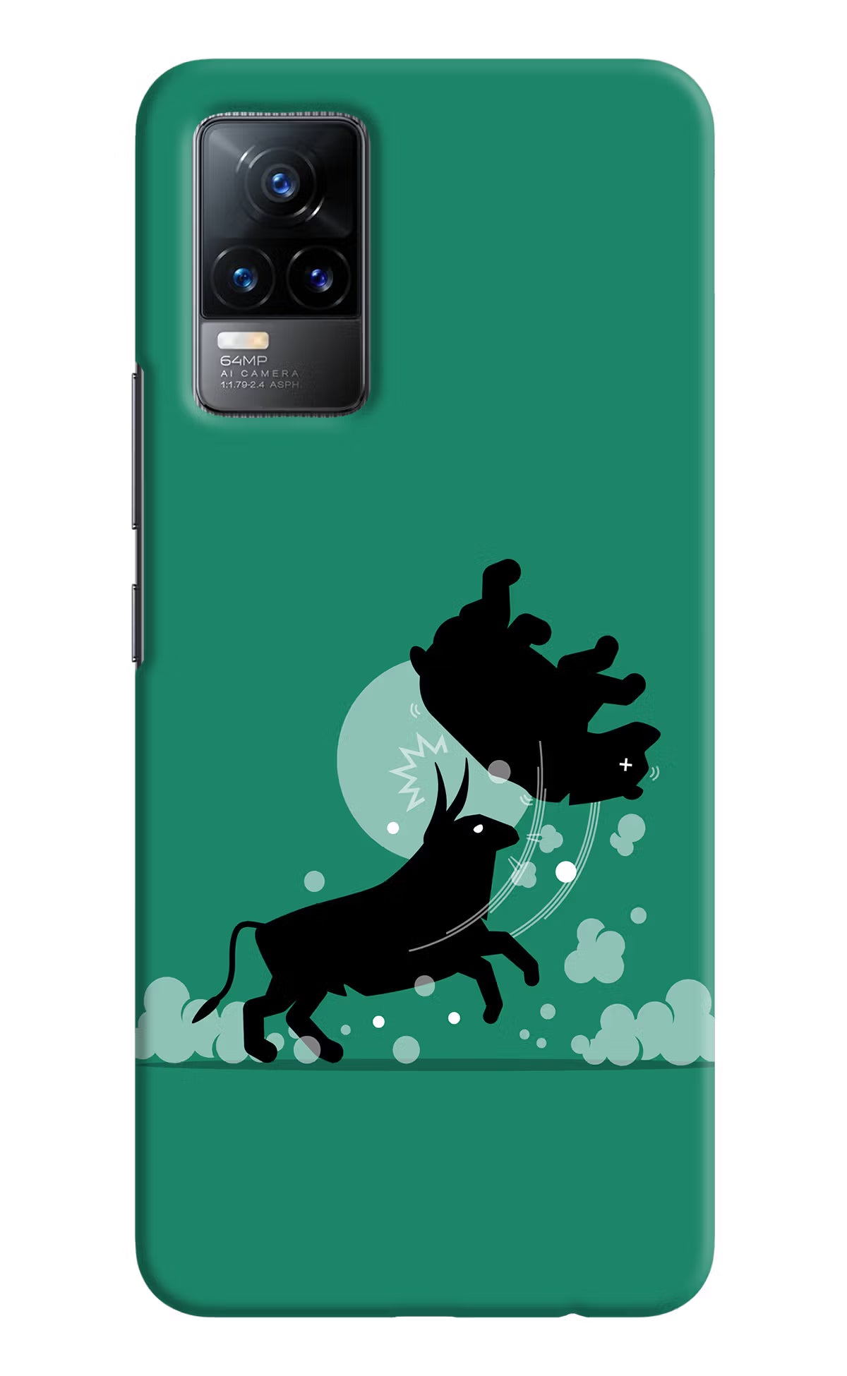 Bull Conqueror Vivo Y73/V21E 4G Hard Case Back Cover by Casekaro