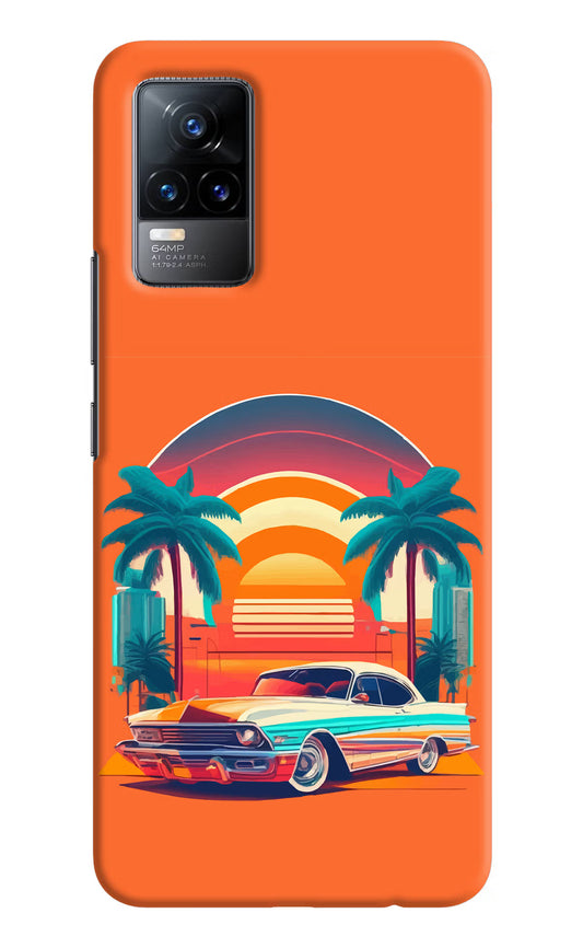 Palm Drive 80s Vivo Y73/V21E 4G Hard Case Back Cover by Casekaro