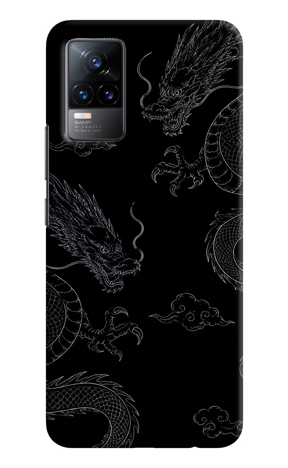 Twin Dragons Vivo Y73/V21E 4G Hard Case Back Cover by Casekaro