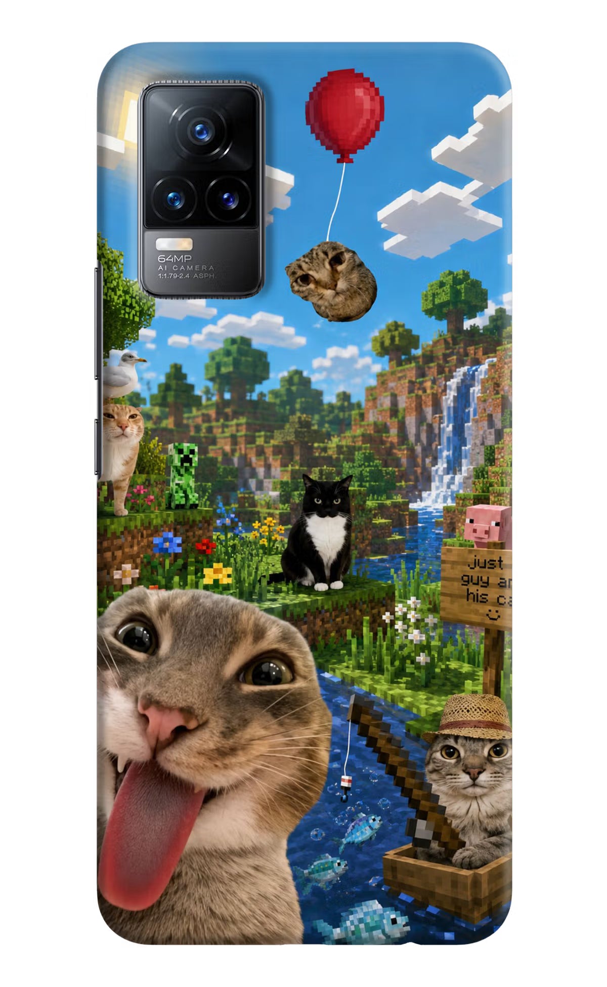 Minecraft Cat Chaos Vivo Y73/V21E 4G Back Cover