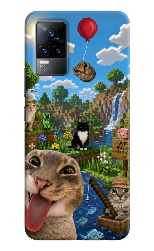 Minecraft Cat Chaos Vivo Y73/V21E 4G Hard Case Back Cover by Casekaro