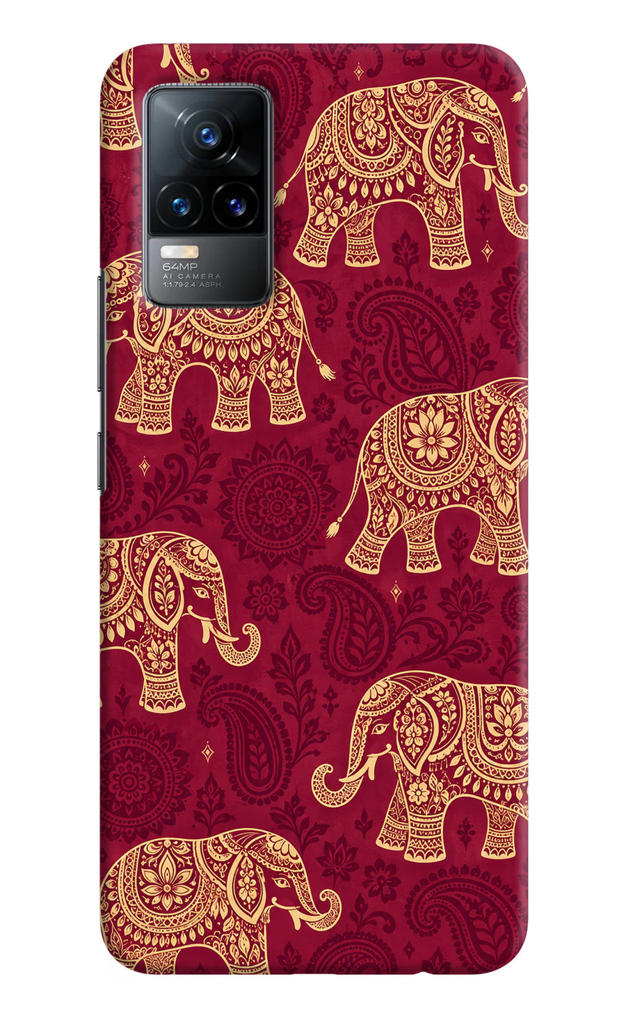Maroon Elephant Vivo Y73/V21E 4G Back Cover, Hard case