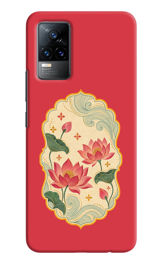 Pink Lotus Vivo Y73/V21E 4G Hard Case Back Cover by Casekaro