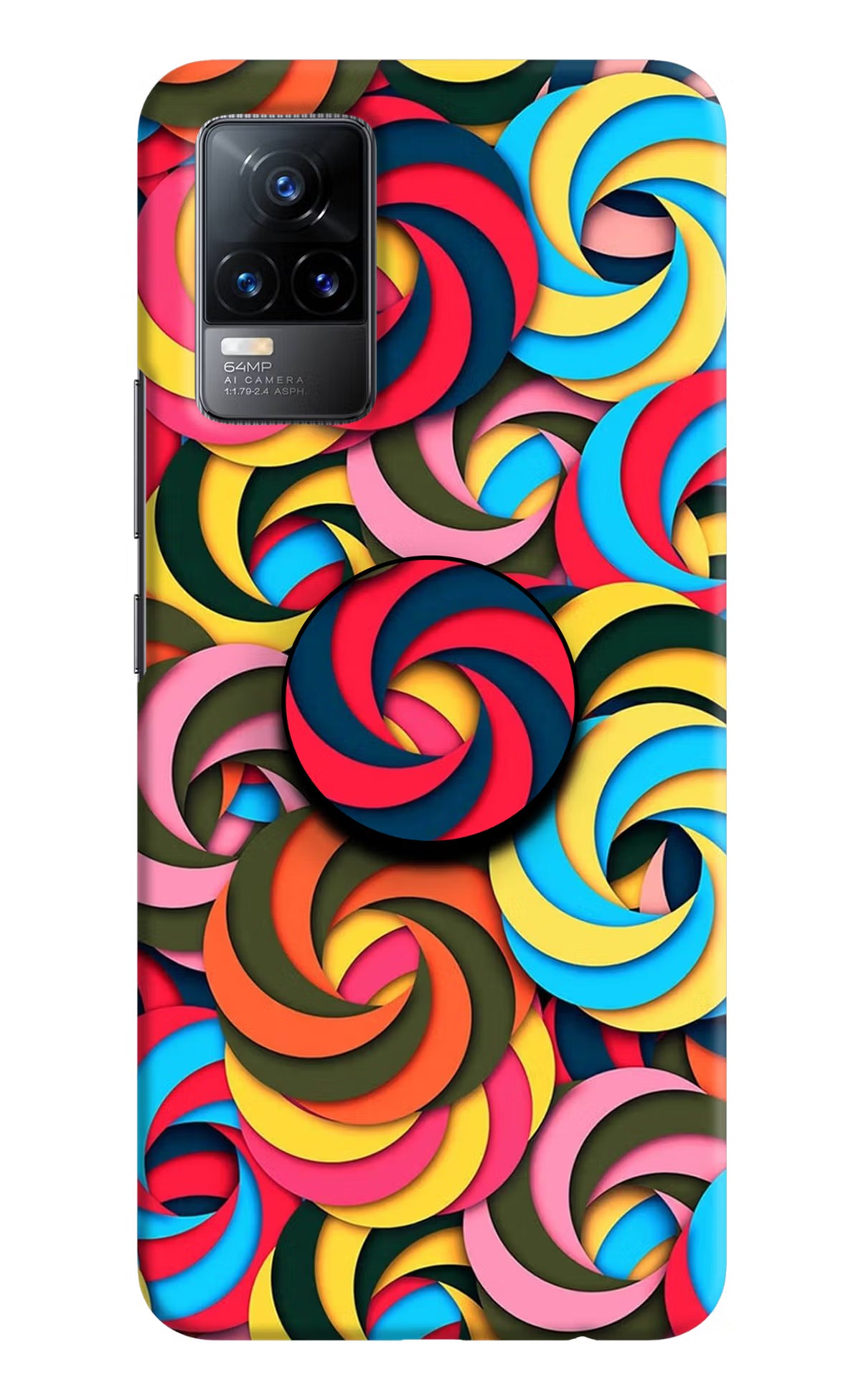 Spiral Pattern Vivo Y73/V21E 4G Pop Case by Casekaro