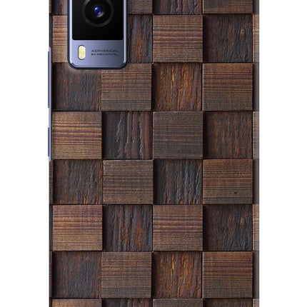 Wooden Cube Design Vivo V21E 5G Hard Case Back Cover by Casekaro