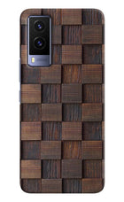 Wooden Cube Design Vivo V21E 5G Hard Case Back Cover by Casekaro