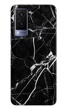 Black Marble Pattern Vivo V21E 5G Hard Case Back Cover by Casekaro
