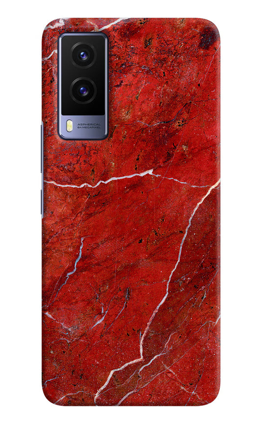 Red Marble Design Vivo V21E 5G Hard Case Back Cover by Casekaro