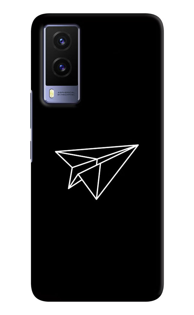 Paper Plane White Vivo V21E 5G Hard Case Back Cover by Casekaro