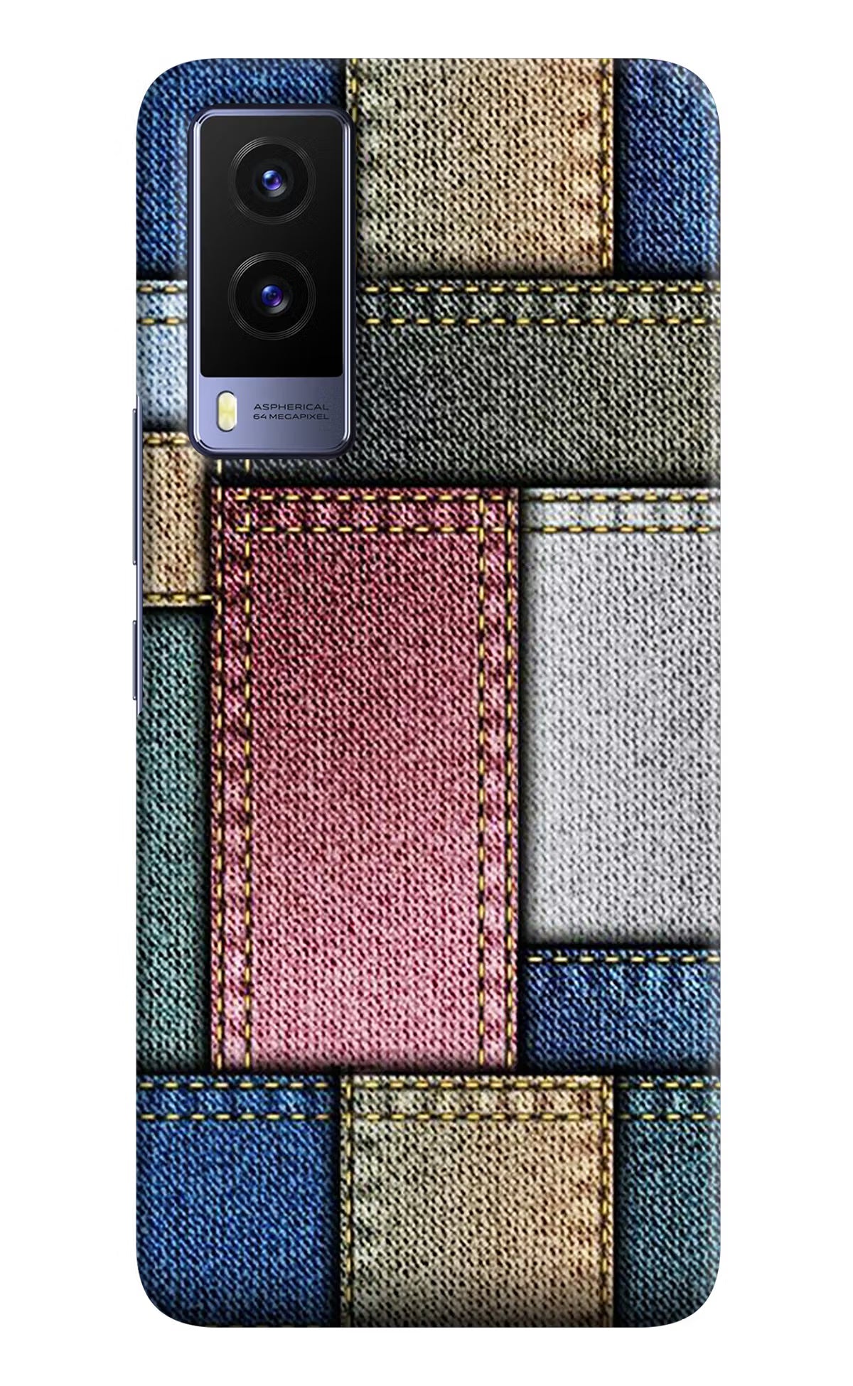 Multicolor Jeans Vivo V21E 5G Hard Case Back Cover by Casekaro