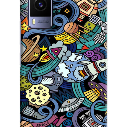 Space Abstract Vivo V21E 5G Hard Case Back Cover by Casekaro