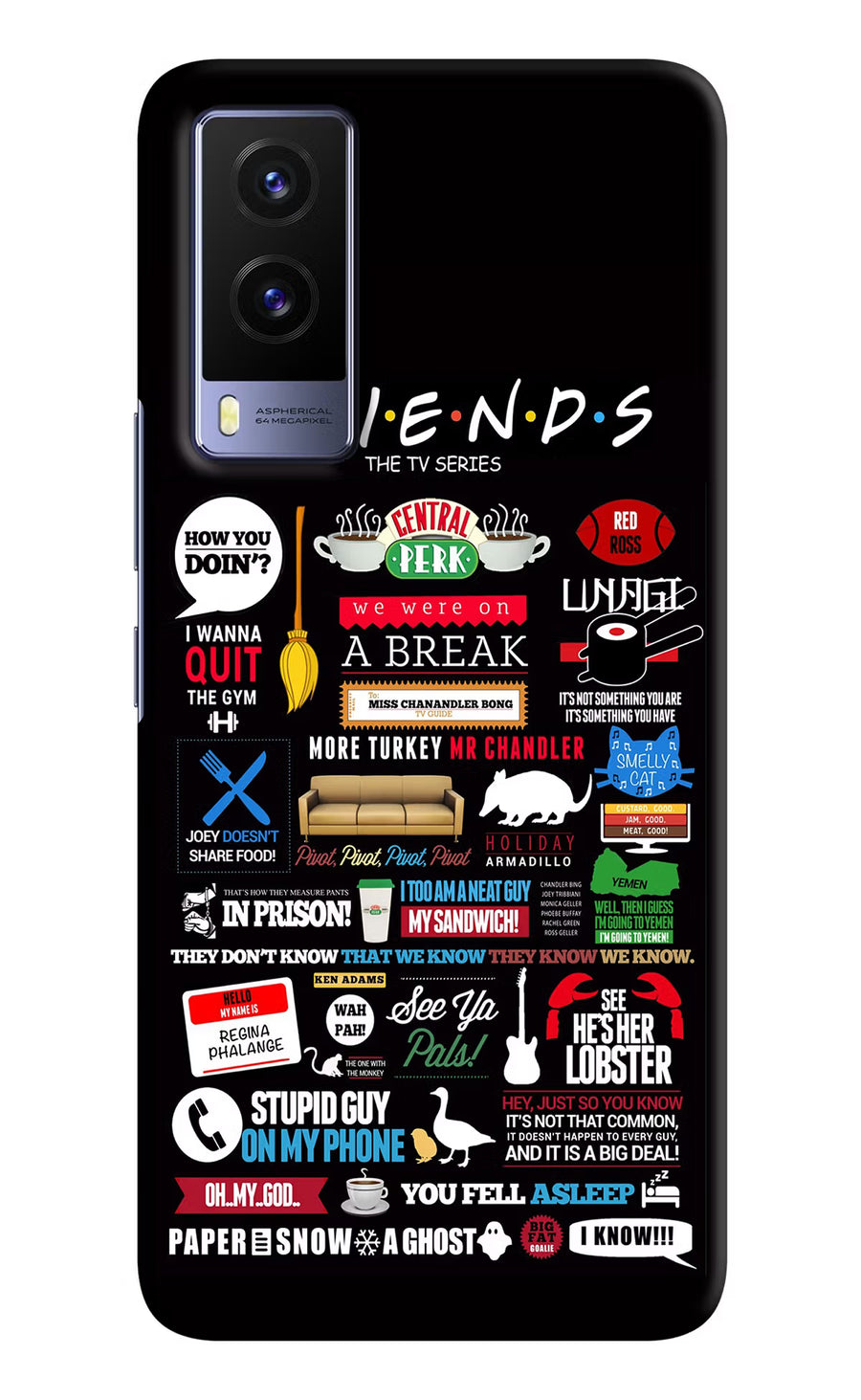 FRIENDS Vivo V21E 5G Back Cover, Hard case