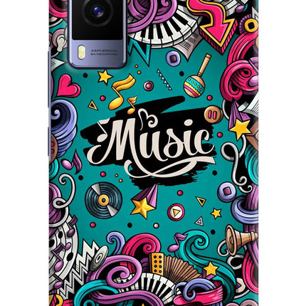 Music Graffiti Vivo V21E 5G Hard Case Back Cover by Casekaro