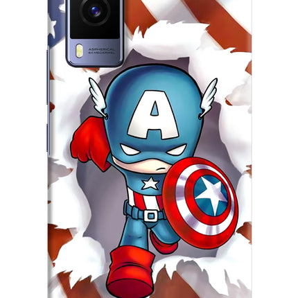 Captain America Vivo V21E 5G Hard Case Back Cover by Casekaro