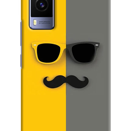 Sunglasses with Mustache Vivo V21E 5G Hard Case Back Cover by Casekaro