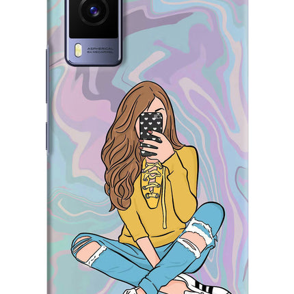 Selfie Girl Vivo V21E 5G Hard Case Back Cover by Casekaro
