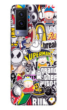 Sticker Bomb Vivo V21E 5G Hard Case Back Cover by Casekaro