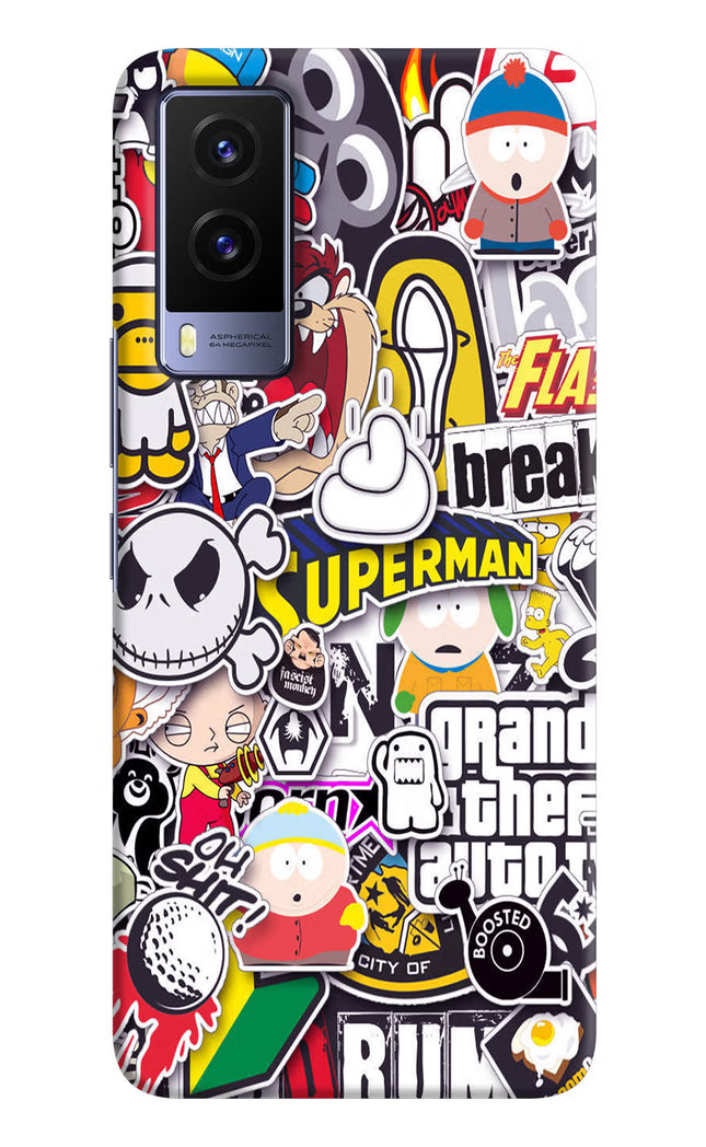 Sticker Bomb Vivo V21E 5G Hard Case Back Cover by Casekaro