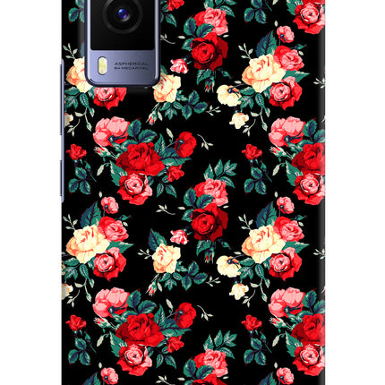 Rose Pattern Vivo V21E 5G Hard Case Back Cover by Casekaro