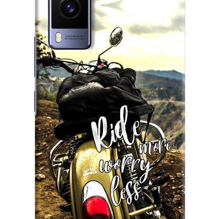 Ride More Worry Less Vivo V21E 5G Hard Case Back Cover by Casekaro