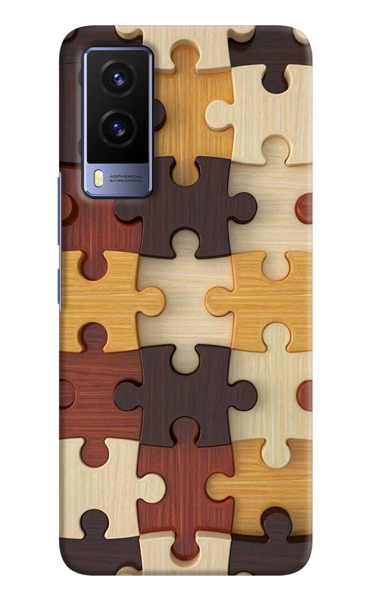 Wooden Puzzle Vivo V21E 5G Hard Case Back Cover by Casekaro