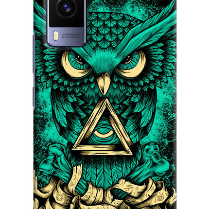 Green Owl Vivo V21E 5G Hard Case Back Cover by Casekaro