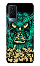 Green Owl Vivo V21E 5G Hard Case Back Cover by Casekaro