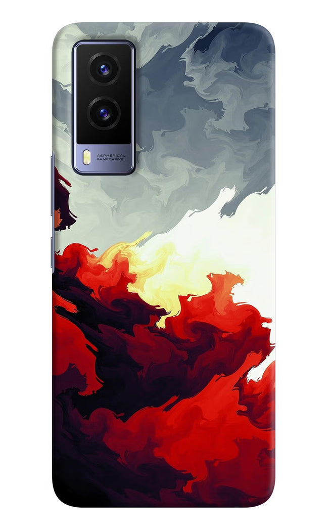 Fire Cloud Vivo V21E 5G Hard Case Back Cover by Casekaro