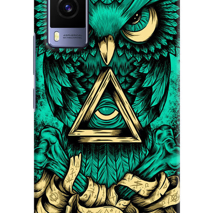Green Owl Vivo V21E 5G Hard Case Back Cover by Casekaro