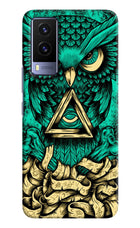 Green Owl Vivo V21E 5G Hard Case Back Cover by Casekaro