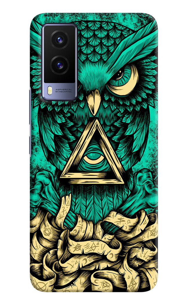 Green Owl Vivo V21E 5G Hard Case Back Cover by Casekaro