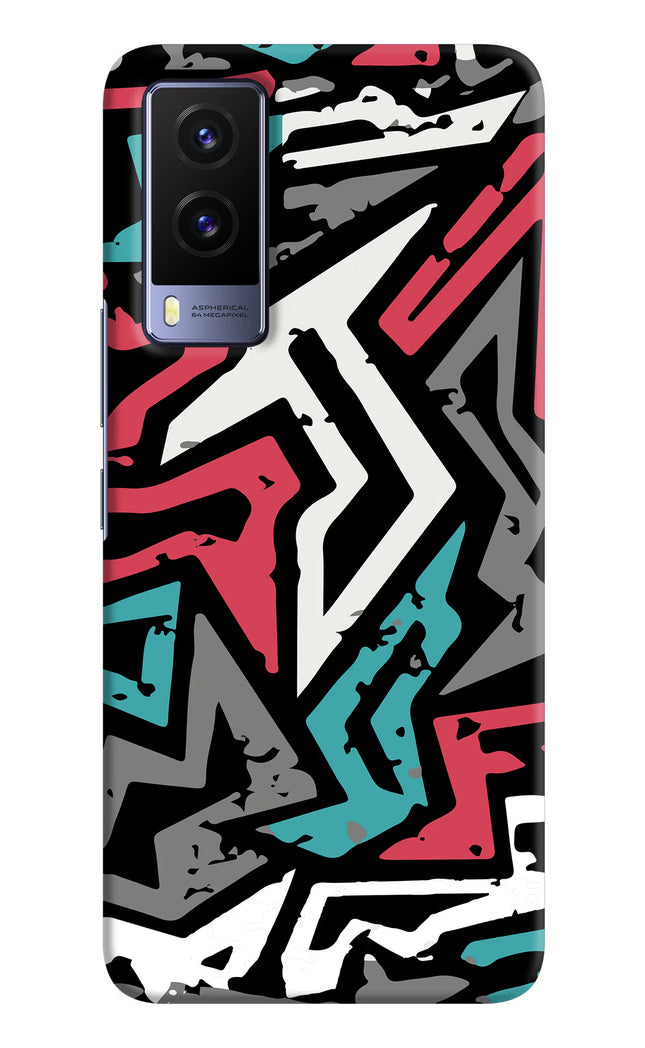 Geometric Graffiti Vivo V21E 5G Hard Case Back Cover by Casekaro
