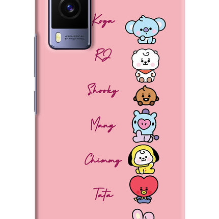BTS names Vivo V21E 5G Hard Case Back Cover by Casekaro