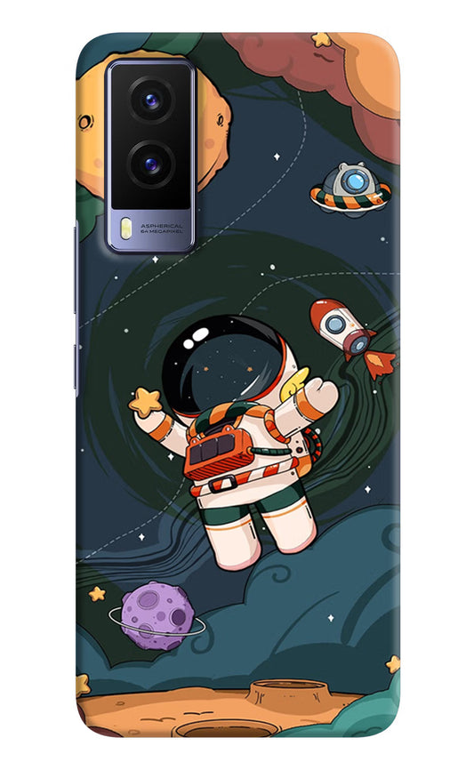Cartoon Astronaut Vivo V21E 5G Hard Case Back Cover by Casekaro