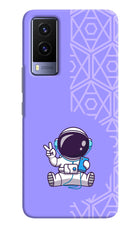 Cute Astronaut Chilling Vivo V21E 5G Hard Case Back Cover by Casekaro