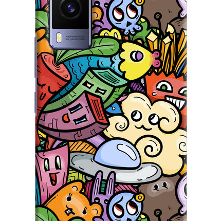 Veggie Doodle Vivo V21E 5G Hard Case Back Cover by Casekaro