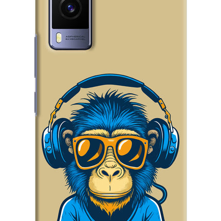 Monkey Headphone Vivo V21E 5G Hard Case Back Cover by Casekaro