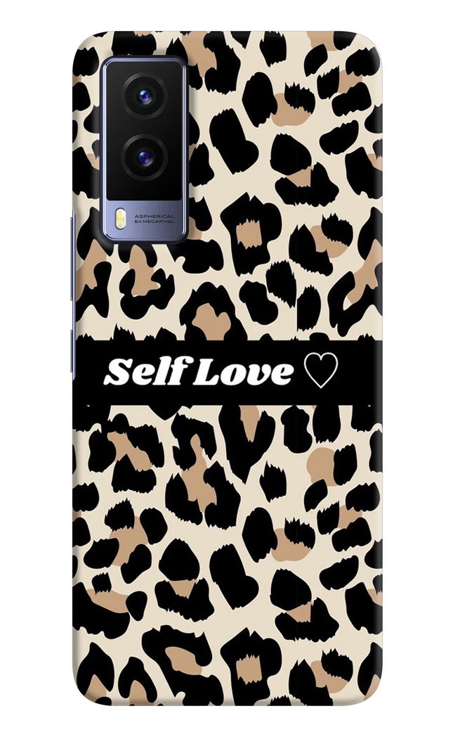 Leopard Print Self Love Vivo V21E 5G Hard Case Back Cover by Casekaro